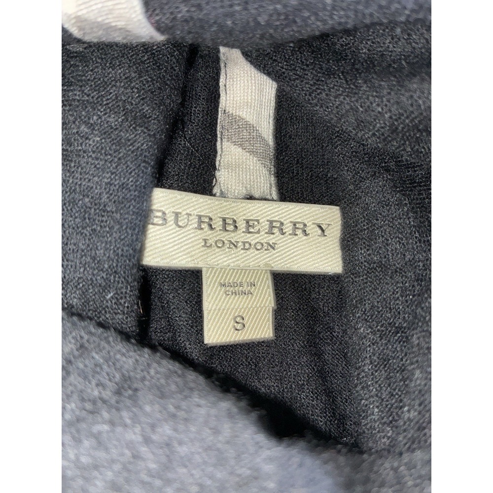 BURBERRY Turtleneck Women's S Black 100% Cashmere Belted Lightweight *flaw - Picture 9 of 14